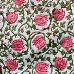 Block/ Floral Print Cosmetic Bag