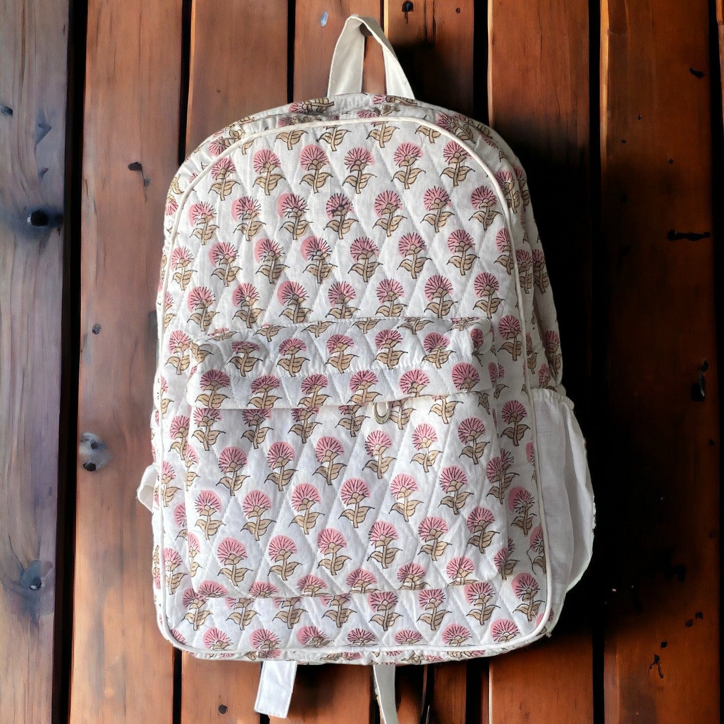 Block Print Quilted Backpack